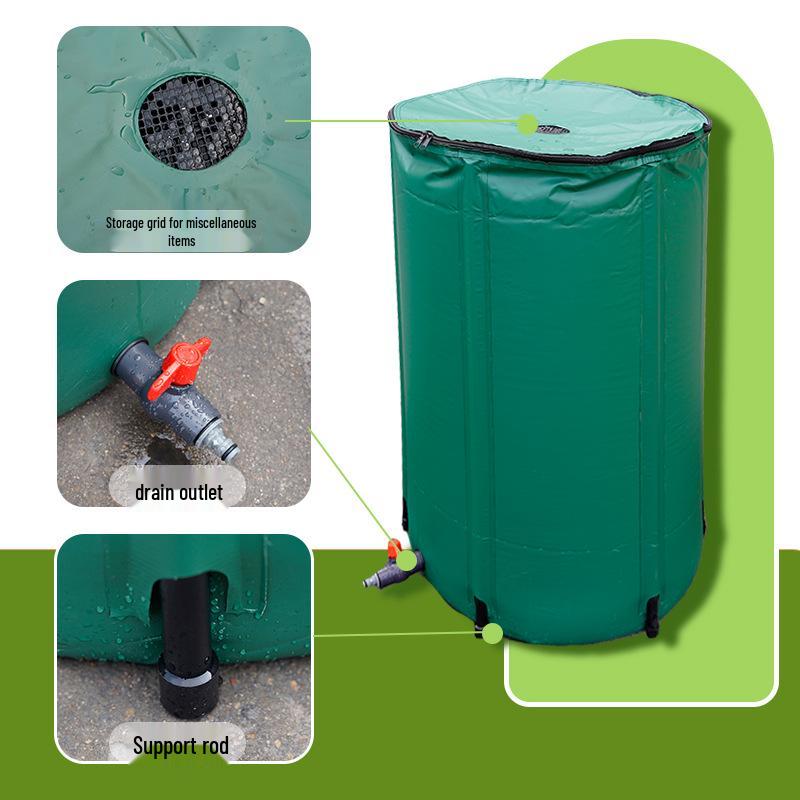 Foldable Multifunction Rainwater Collection Barrel for Gardening and Car Wash