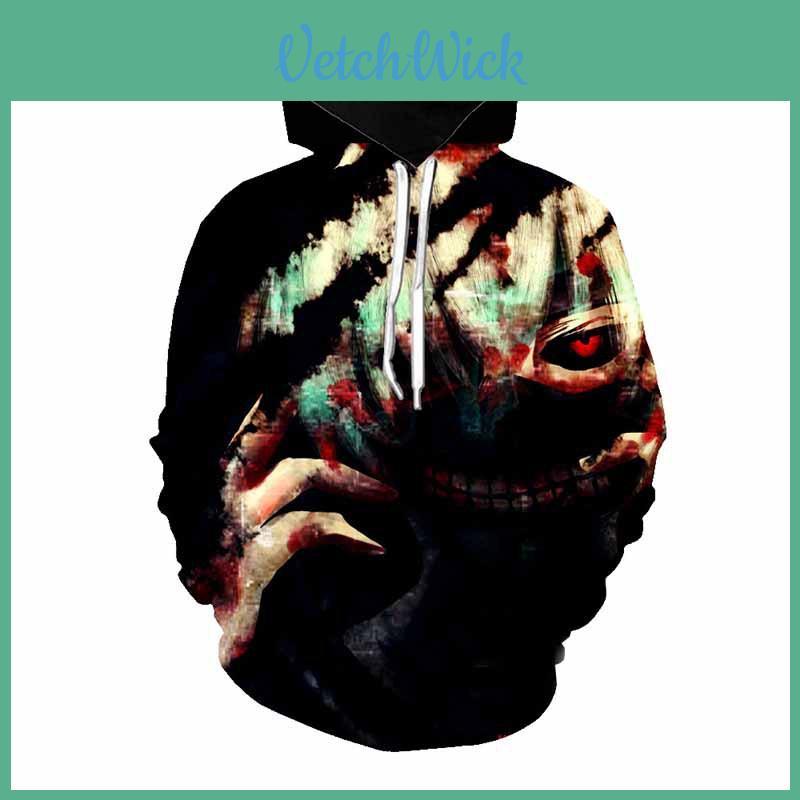 Sweatshirt Tokyo Unisex Ghoul Cosplay Sweater Capuche Sweat Hoodie Pullover