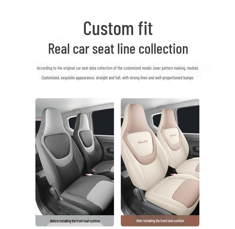 Wuling Mini 3rd Gen Car Seat Cover - Cartoon Design, Full Coverage, All-Season, Universal Fit for 24 Models