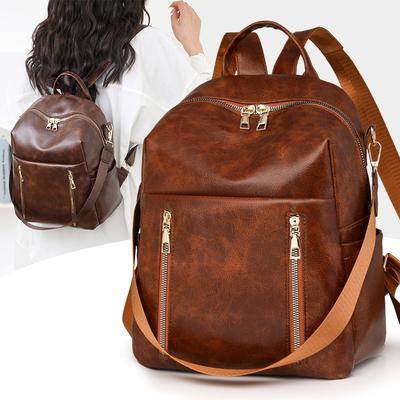 Splicing Simple Women's Backpack New Trend Fashion Soft Surface Temperament Backpack Large Capacity Commuter Travel Bag