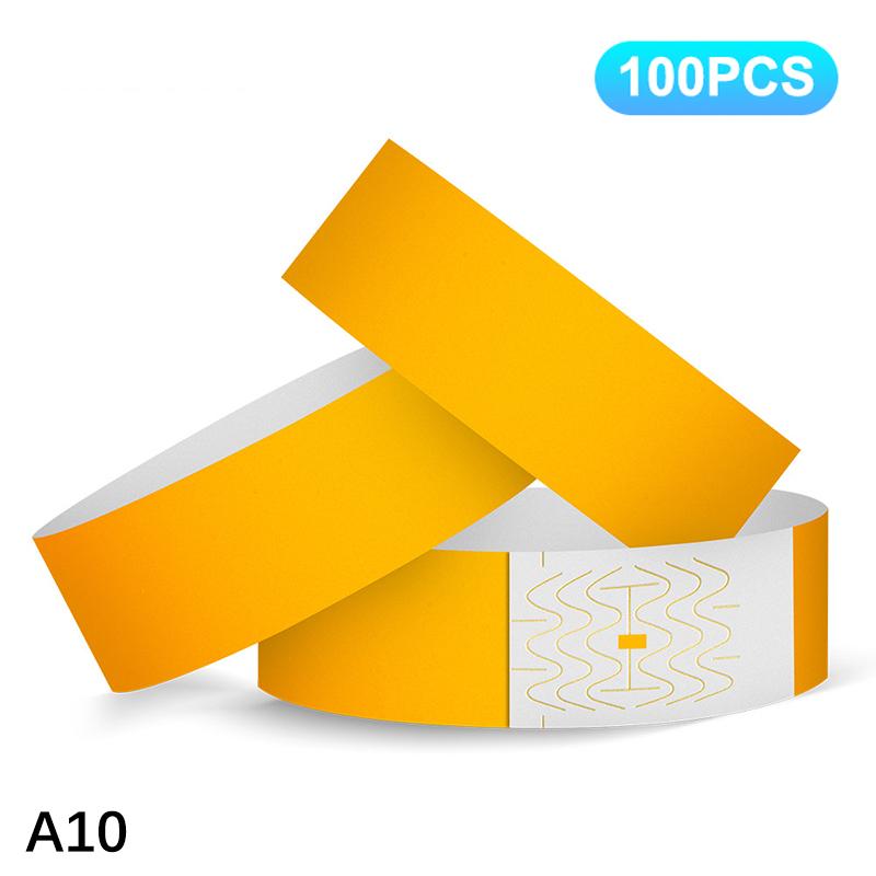 100Pcs Vip Neon Paper Bracelets Fluorescent Waterproof Disposable Bracelets Tamper-Proof For Parties, Music Festivals & Events