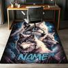 Custom Name Wolf Printed Carpet,Rug for Office Chair Living Room Bedroom Kitchen Room Decor Gifts.