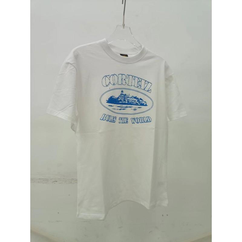 Devils Island Letter Print T-Shirt Men Women Loose Fit Casual Streetwear Short Sleeve Tee