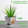 3 Pcs Self Watering Flower Pot Hydroponics Plants Pot with Reservoir Plastic Automatic Water Absorption Indoor Plant Cotton Rope