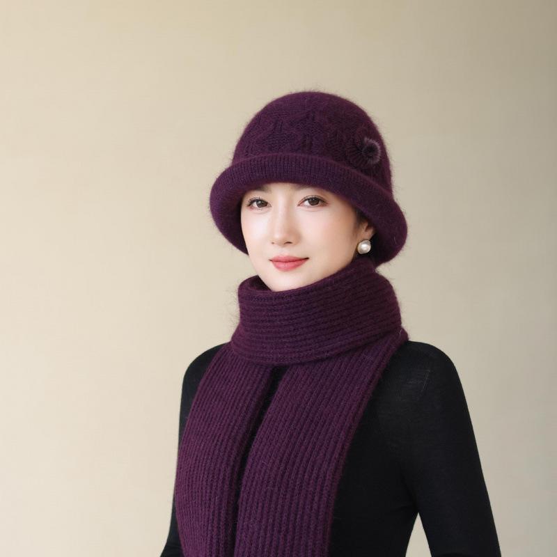 Autumn and Winter Woolen Hats for The Elderly and Grandma Warm Knitted Hats for Middle Aged and Elderly Mothers Cotton Hats Ladies Hats New Style