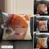 Yoimiya Genshin Impact Cute Cushion Cover Natural Linen Organic Fabric DoubleSided Printing Sofa Home Decor Gift Pillow Case