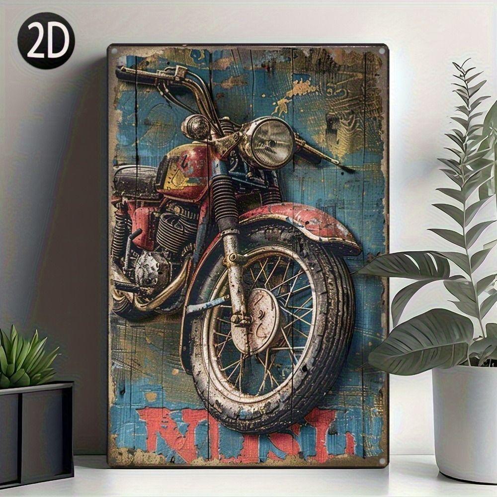 Vintage Retro Motorcycle Tin Sign Metal Wall Art Decor for Home Garage Man Cave Bar Cafe 20x30cm