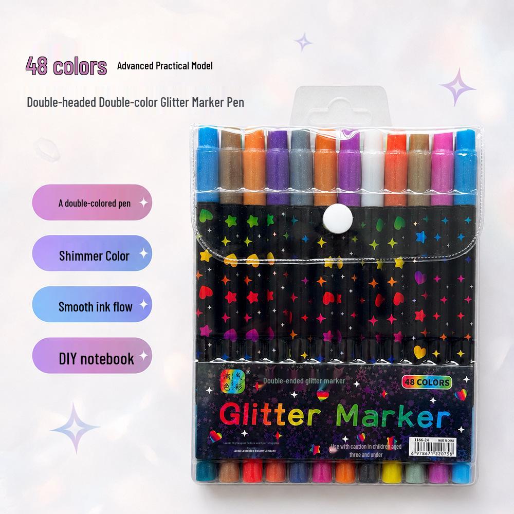 Washable Glitter Markers for Kids - Soft Tip Super Sparkle Colors for Art & School