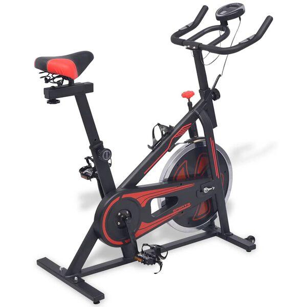 vidaXL Heimtrainer mit Pulssensoren Schwarz und Rot