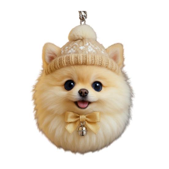 Winter Acrylic Cat Hanging Decoration Christmas Tree Knitted Hat Kitten Dog Rabbit Hedgehog Hanging Ornament Animal Pendant