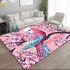 1PC Custom Name Parrot Cherry Blossoms Theme Floor Mat Ideal for Living Room, Game Rooms, Office, Bedroom,Floor Mat Playful Design