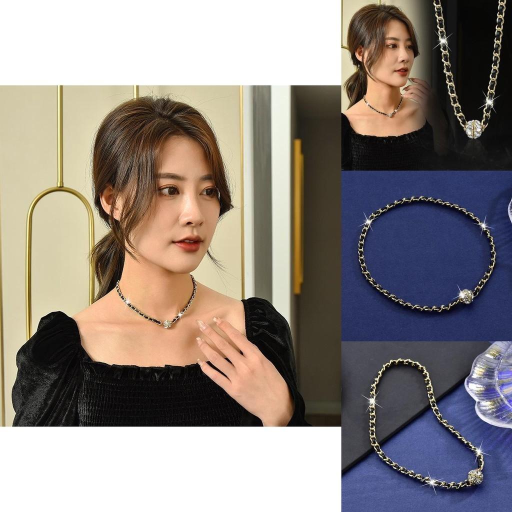 Prémiový geometrický kuličkový náhrdelník z titanové oceli pro ženy s okouzlujícími křišťálovými akcenty