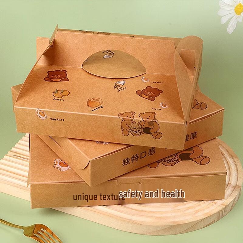 Kraft Paper Disposable Pizza Takeout Boxes