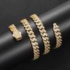 BES 10MM Iced Out Cuban Link Chain Cubic Copper Zirconia Necklace Hip Hop Bracelet Women Man Hip Hop Jewelry