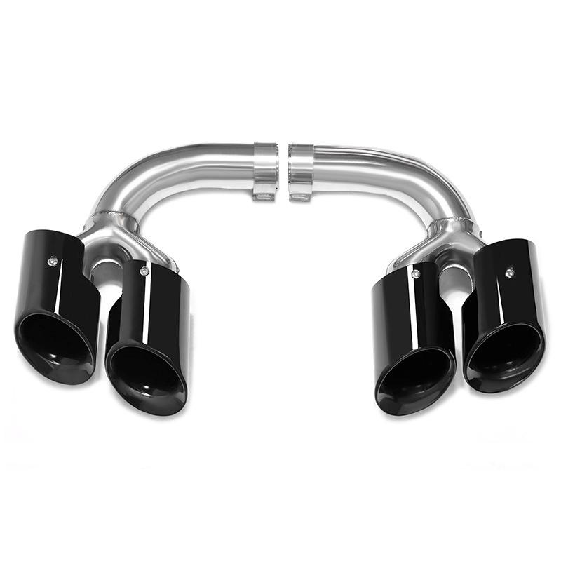 Enhanced Quad-Outlet Exhaust Pipe for 2004-2024 Volkswagen Touareg, Triple-Layer Single-Tip Design