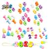 DIY Craft Supplies 5Pcs Acrylic Bubble Number Beads 0-9 Large Chunky Beads Colorful Spacer for Crafting Projects Crafts Making