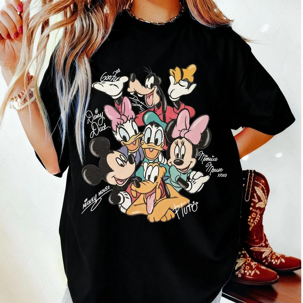 Mickey and friends printed Cotton T-shirts, character T-shirts, Mickey Head