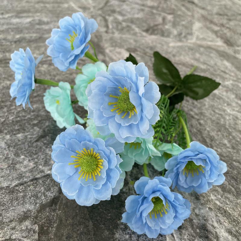 

Silk Daisy Elegant Artificial Flower For Living Room Table Styling Centerpiece Sky Blue