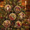 6PCS Natural Wood DIY Craft Ornament Set Christmas Ornaments  Family Craft Activity Gift