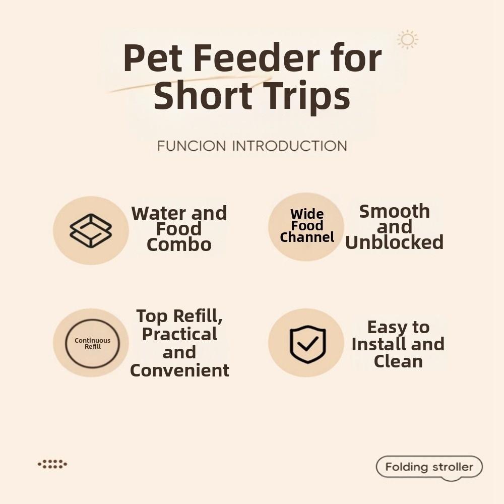 Large Capacity Cat Dog Water Dispenser Feeder Set 800mL Pet Integrated Food Bowl