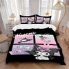 3pcs Sweet Heart Kuromi Quilt Cover Set (1 Quilt Cover + 2 Pillowcases Without Pillow Core), High-Definition Printing for Home and Dormitory.S099