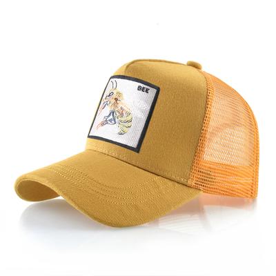 Berretto da baseball in rete Snapback da uomo Visiera casual da esterno Casquette in osso Berretto da camionista moda donna con toppa ape Cappello hip-hop unisex