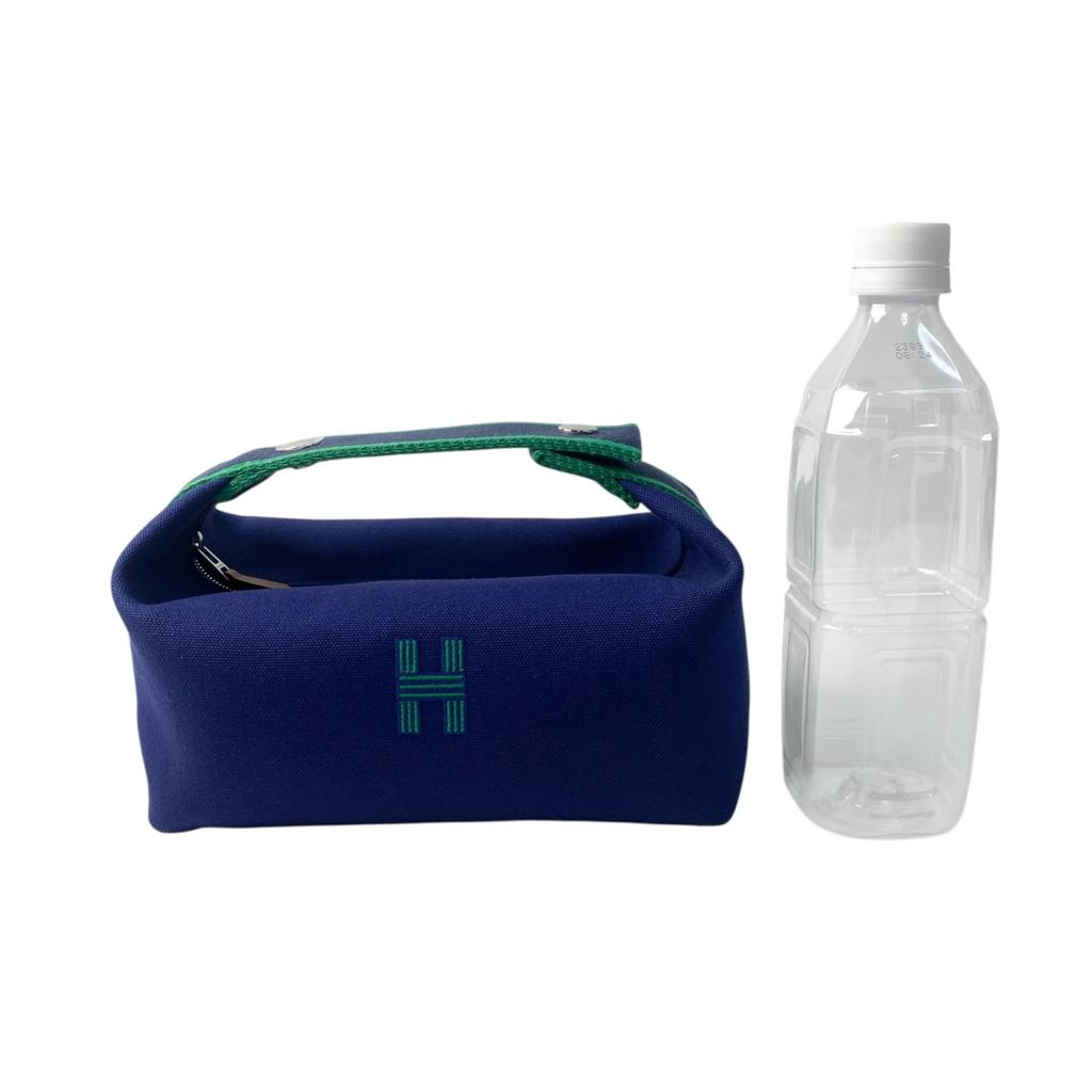 Used HERMESHandbag Navy/green Canvas Women