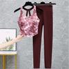 Women Dance Outfit Backless Crop Top High Waist Leggings 2Pcs Set Stage Performance