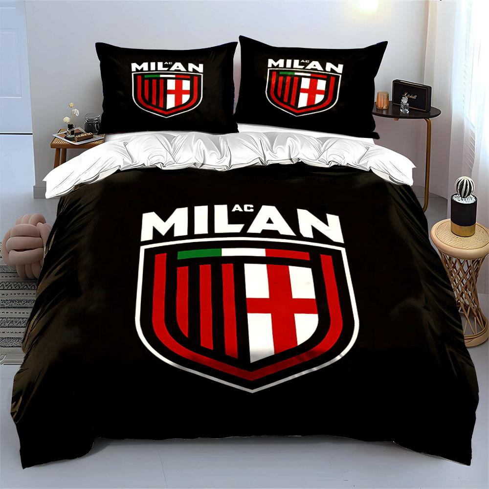 "Set Lenzuola Logo AC Milan" Set Copripiumino Lenzuola Copripiumino Federe (1 * Copripiumino 2 * Federe, senza piumino)