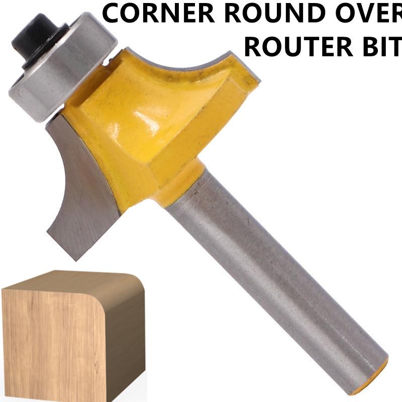 Buy 6.35mm Corner Round Over Wood Edging Router Bit Set Bearing Milling