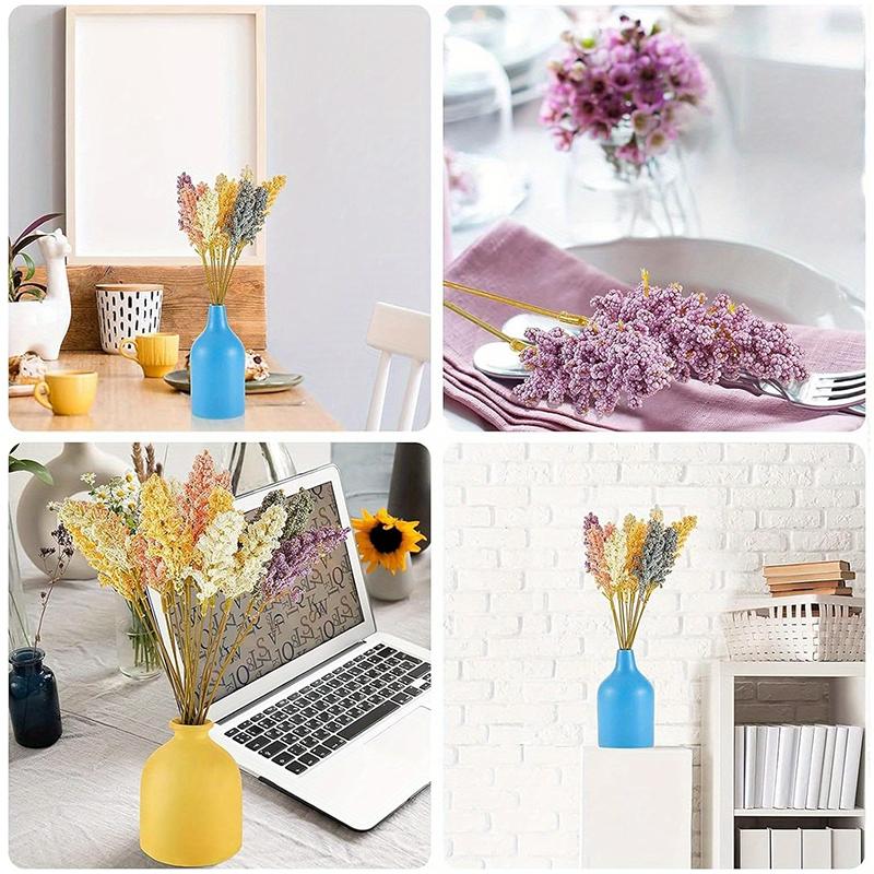 2PC Bundles Decorative Grain Ears Rustic Foam Real Touch Wheat Stalks Faux Home Decor Simulation Artificial Wedding 32cm