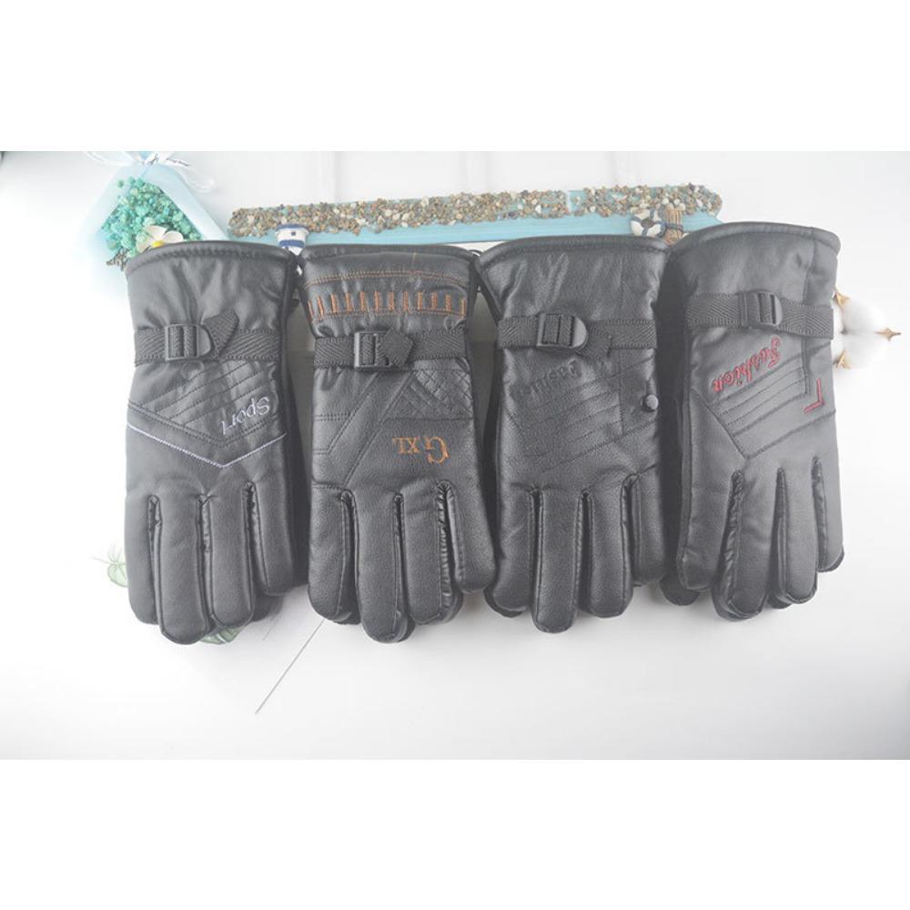 Кожаные перчатки мужские зимние для верховой езды флисовые утолщенные теплые ветрозащитные водонепроницаемые уличные мотоциклетные перчатки для верховой езды