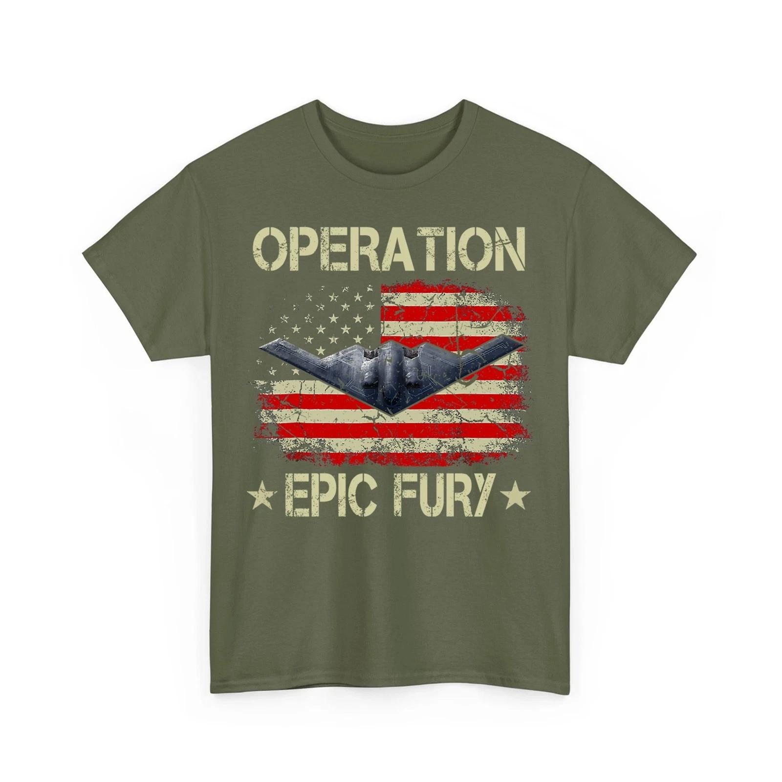 Operation Epic Fury T-Shirt, Patriotic American Flag Vintage T-Shirt L