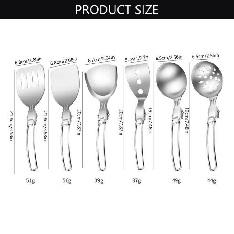 Stainless Steel Outdoor Cooking Foldable Utensils Set for Camping, Picnics and Backpacking Space Saving Cookware Set