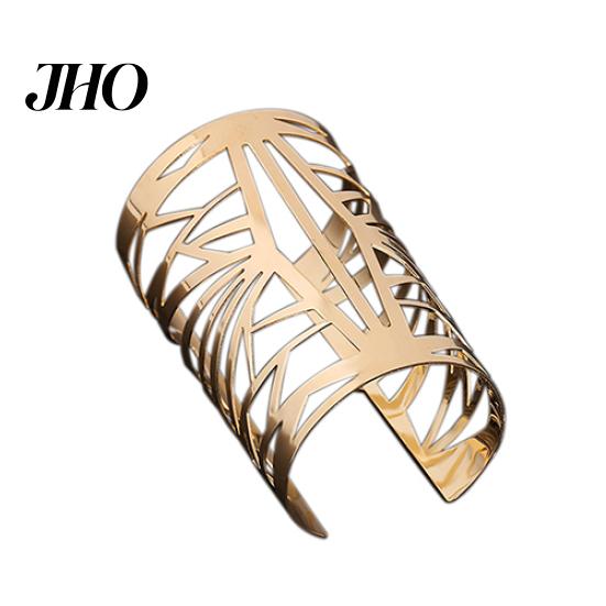 New Fashion Golden Hollow Patterned Bangle Opening Cuff Barcelet Jewelry Gift