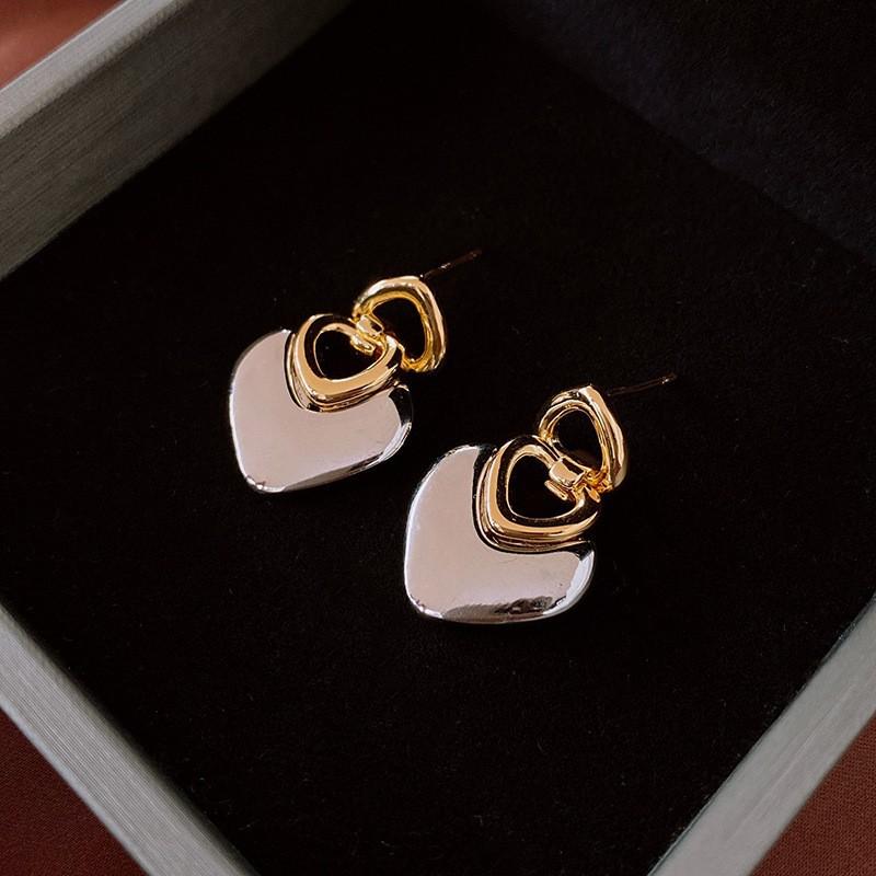 Planet Letter Silver Needle Earrings Niche Stud Earrings Light Luxury High Sense Versatile Earrings