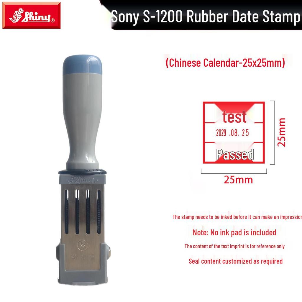 Adjustable Date & Custom Name Rubber Stamp - Shiny Dial, Personalized & Handmade Engraving