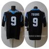 Mens Carolina Panthers 9 Young Retro Rugby Jersey Cotton T-Shirt Fan Apparel