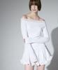 ALIENAR Lace Check Flare Skirt