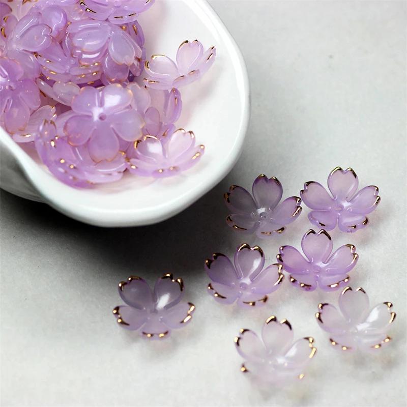 50Pcs/Lot 19MM New Torus Acrylic Flower Beads Petals Charm Connectors Diy Earrings hair Jewelry Making Resin Acessories