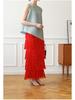 Miyake-Style High-End Pleated Tassel Skirt: Versatile Summer Street Style