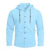 Men Solid Hooded Long Sleeve Loose Casual Breathable Quick Dry Shirt