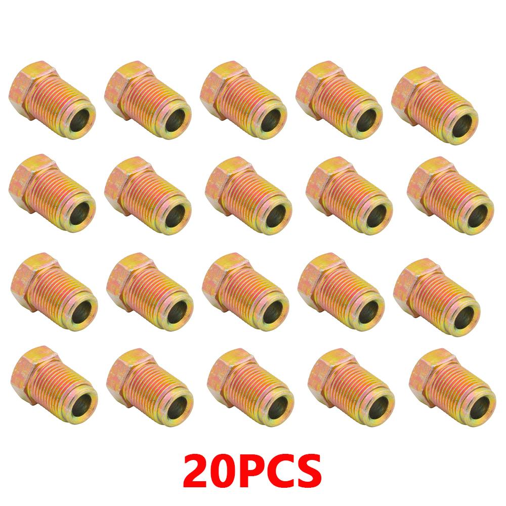 M12mm X1mm Metric Nuts Cylinder Fittings Silver Unions Master 3/16' Pipe Brake Cable Connector Condition