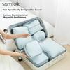 Samfolk Travel Storage Bags Luggage Clothes Compression Packing Organizer Set of 3 Blue for Business Trip and Travel