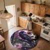 Flower Crow,Round Area Rug,Carpet Rug for Living Room Bedroom Sofa Playroom Decor,Non-slip Floor Mat