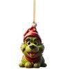 Grinch Stole Christ Green Puppy Pattern Acrylic Pendant Christmas Decor Prop For Holiday Vehicle Decor