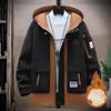 Men's Winter Hooded Jacket: Thickened Design for Students, Stylish Two-Tone Coat