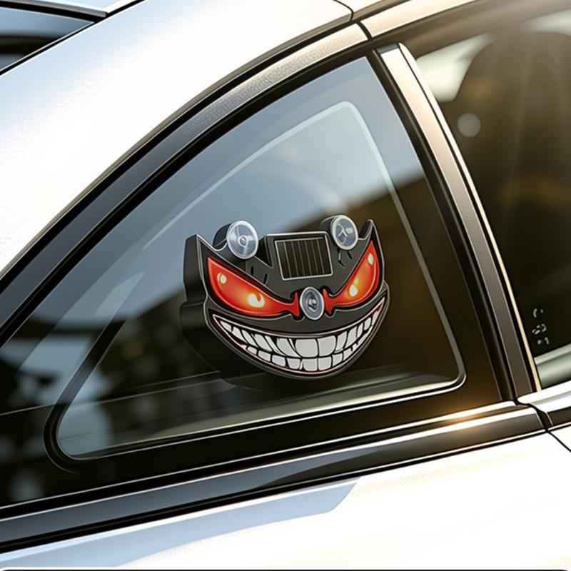 Solar Powered Rear Window Accent Light with Suction Cup Mount, LED Car Decor for Night Driving and Parked Display