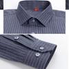 Męska koszula w paski T-shirty biznesowe Casualowa luźna koszula wierzchnia na guziki Jednolity kolor Rozciągliwa bielizna Długi rękaw Cienka góra Odzież męska