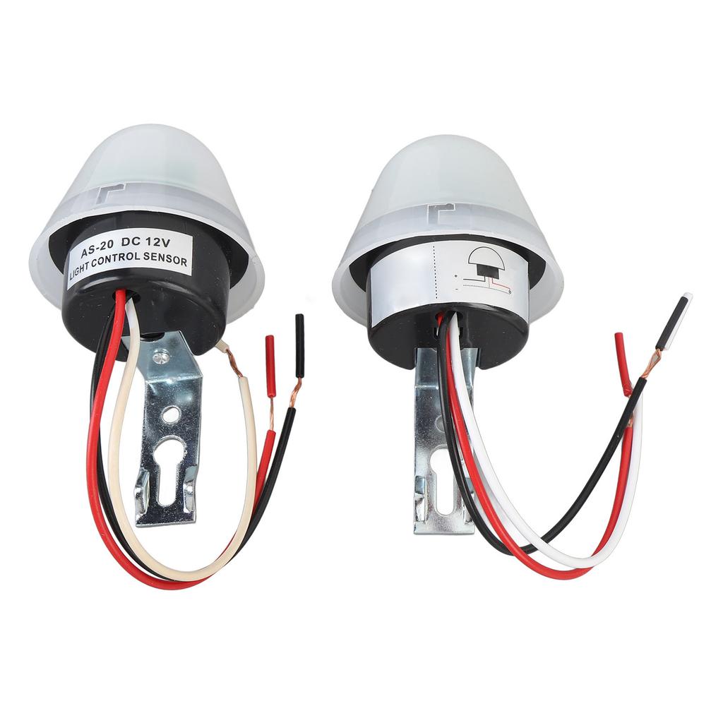 2 Stück Fotozelle Lichtschalter 10A Regendicht Sensibel Auto Ein Aus Lichtschalter für Außen Garten AC DC24V